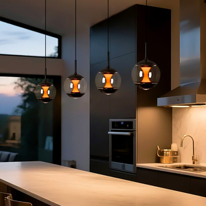 Đèn chùm toàn nhà bằng kính hiện đại của Ý Ánh sáng tối giản toàn phổ Bảo vệ mắt Treo đèn chùm phòng ăn Đèn ngủ - Product Image 1