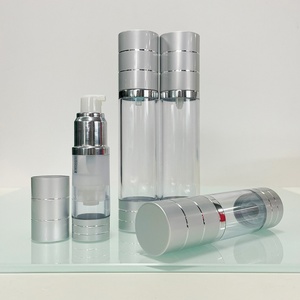 Flacon en plastique argenté de 15 ml, 20 ml, 30 ml avec pompe sans air pour lotion et fond de teint - Product Image 6