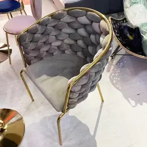 En çok satan döşemeli fransız otel yemek sandalyesi ışık lüks kadife sandalye