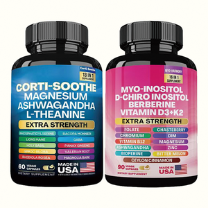 Ensemble de 2 compléments alimentaires en capsules végétales, marque privée OEM, 13-en-1 Calm et 16-en-1 Soutien Santé Féminine, fabriqué aux États-Unis, 60+90 - Product Image 1
