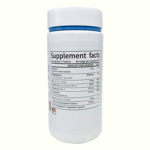 Comprimés de calcium, magnésium, <span class=keywords><strong>zinc</strong></span> et complexe de vitamine D3 en marque privée, nutrition sportive, soutien des os et des muscles, 60 comprimés - Product Image 2