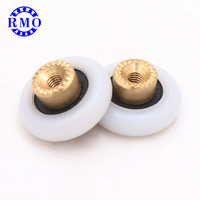 Roue de douche à roulement en laiton M4, roulement en acier inoxydable recouvert de nylon 696 2RS pour roue à billes en nylon M4*22*6*11mm