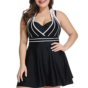 Vestido de natação sexy plus size com duas peças, conjunto de maiô feminino e tankini