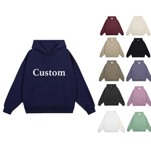 Multi Colors Blank 500 Gsm Cotton French Terry Pullover No String Bulk Custom Heavyweight Oversized Unisex Men Hoodies - Product Image 1