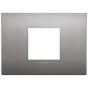 Vimar Classic 2M Central <b>Plate</b> Black Nickel 12.75x9.5cm Wall <b>Switch</b> Cover - Product Image 1