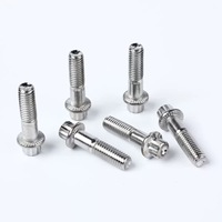 Set Baut dan Mur Flens Kepala Heksagonal dengan Ring Pengunci Datar Titanium Grade 5 Ukuran M4-M8 untuk Aplikasi Otomotif