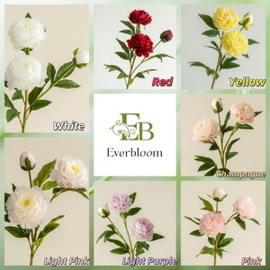 Peony White Pink <strong>Artificial</strong> Silk <strong>Flowers</strong> 3 Heads Preserved Peonies for Wedding Home Decor-for Mother's Day Christmas - Product Image 6