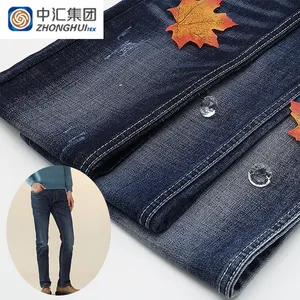 Slubby 10oz Denim Fabric Cotton Spandex Indigo Stretch Denim For Mens Jeans Fabrics Stocklots
