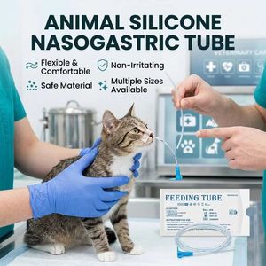 Tubo de Alimentación de Silicona Veterinaria Profesional, Diseño de Punta Cerrada Atraumática, Tubo NG para Mascotas, para Hospital Veterinario - Product Image 3
