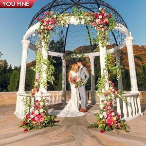 Gazebo en marbre blanc YOUFINE, style européen classique, pavillon extérieur pour aménagement paysager de jardin - Product Image 6