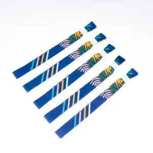 Pabrik kustom Festival kain tenun gelang kain ramah lingkungan gelang untuk acara dan pesta Gelang dengan plastik gesper