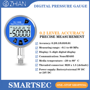 Manomètre hydraulique à affichage LCD, cadran de 60 mm, compteur numérique M20*1.5, précision 0,5 %, cadran de 100 mm, jauge de -0,1 à 100 MPa - Product Image 4