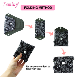 Super Absorbent &amp; Leak-Proof <strong>Period</strong> Care with Printed Washable Design - Reusable Bamboo Charcoal Sanitary <strong>Pads</strong> for Maternity - Product Image 3