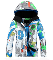 Veste de ski pour garçons, mode, extérieur, imperméable, respirante, grande taille, avec fermeture éclair et col montant