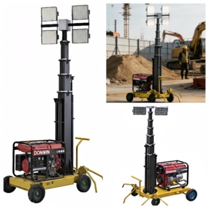 Tour d'éclairage mobile à LED 4x200W alimentée au diesel - Éclairage robuste pour les chantiers isolés, les sites miniers et les projets extérieurs - Product Image 4