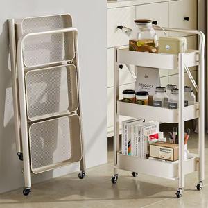 Carrito de Almacenamiento Plegable de 3 Niveles Syf S, Carrito Multifuncional con Ruedas - Product Image 5