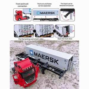 1/24 alliage conteneur cargo simulation logistique transport véhicule modèle voiture remorque semi-remorque conteneur moulé sous pression camion jouets - Product Image 5