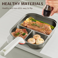 Poêle à frire trois-en-un en aluminium contenant du titane, écologique, durable, pour la cuisine à domicile, poêle à frire pour les œufs