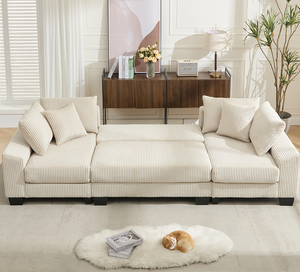 114" <b>Sleeper</b> <b>Sofa</b>,U Shaped <b>Sofa</b> , Pull Out <b>Bed</b>,Convertible Oversize 2 in 1 <b>Sleeper</b> <b>Sofa</b> - Product Image 4
