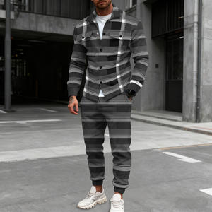 Nuovo completo da uomo a quadri, giacca <span class=keywords><strong>e</strong></span> <span class=keywords><strong>pantaloni</strong></span> casual ed eleganti, comodi <span class=keywords><strong>e</strong></span> caldi, adatti per la primavera <span class=keywords><strong>e</strong></span> l'autunno. - Product Image 6