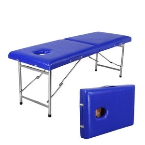 Mingjian Massage Table MJ01 Blue Foldable With Headrest For Therapy And Spa Use - Product Image 1
