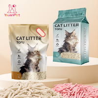 Litière pour chat Yousn Pet OEM, rose, à base de tofu, 1,5-3,0 mm, forte absorption, biodégradable, écologique, sable naturel à base de plantes