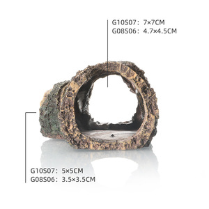 Decorazione per <span class=keywords><strong>Acquario</strong></span> in Resina Ecologica, Stile Classico Moderno, Simulazione Legno, Grotte Nascondiglio per Piccoli Rettili, <span class=keywords><strong>Tartarughe</strong></span>, Pesci Betta - Product Image 4