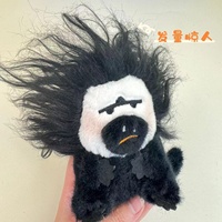 Nouveauté : Pendentif singe moineau à poils crépus et fourrure texturée, visage blanc, en peluche douce, écologique, amusant et mignon, porte-clés pour sac