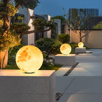 Lampe solaire LED en acier inoxydable IP65 pour extérieur, murale, en forme de lune, pour poteau de jardin, double alimentation