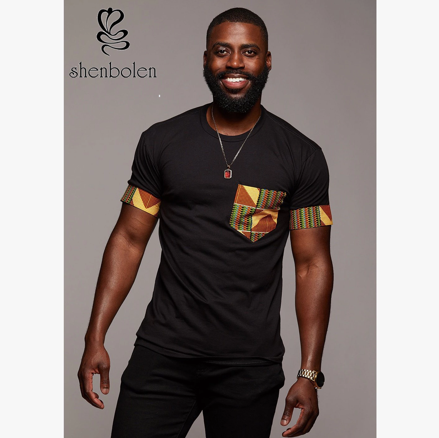 African Dashiki Bodycon Font Pocket 