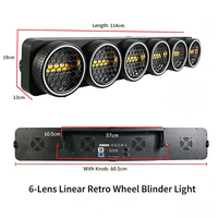 Nueva Barra de Luces Vintage de 400W y 6 Ojos, Luz Cegadora para Escenario con COB Dorado de 50W y Anillo Halo RGB, Luz Retro para DJ, Club, Boda, Espectáculo
