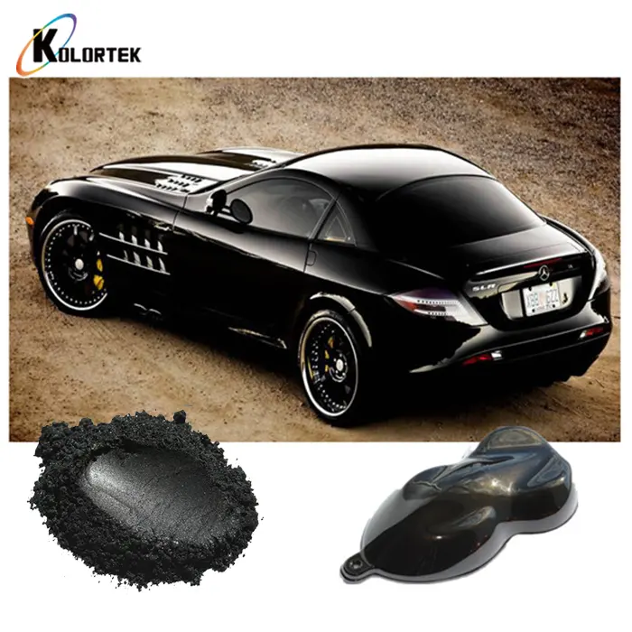 Kolortek black pearl metallic car paint, automotive car paint pigment color, black paint color pigment