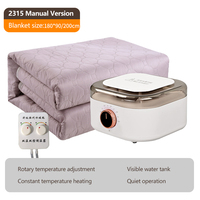 Coussin chauffant pour matelas 10-65 ℃   Système de circulation d'eau à chauffage rapide et à contrôle de température silencieux, couverture en microfibre pour l'hiver