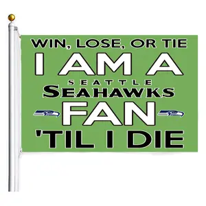 Good selling NFL Seattle Seahawks Single Sided Banner 100D Polyester Flag For Decorated