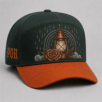 Casquette de baseball personnalisée style Old English, 5 panneaux, visière incurvée, style Dad Hat, streetwear urbain West Coast, vente en gros, faible MOQ