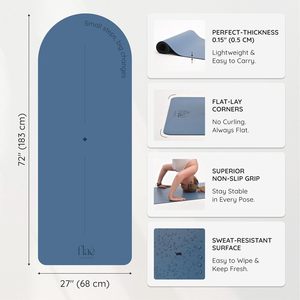 Tapis de yoga en liège écologique, antidérapant, résistant aux taches, pliable avec sangle de transport pour yoga, pilates, entraînement à domicile, étirements - Product Image 1