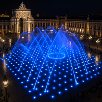 Fontaine d'eau programmable à grande échelle avec musique, laser RGB, contrôle IA, IP68, CE, RoHS, OEM pour parcs, hôtels, centres commerciaux, villas