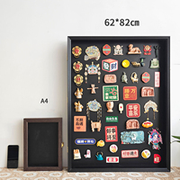 Cadre d'affichage magnétique moderne pour réfrigérateur, en plastique et verre, avec couvercle rabattable, pour collectionner des épingles, badges, boîte à souvenirs, fleurs