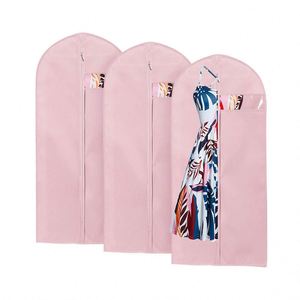 Funda Protectora para Ropa Larga de Color Rosa, Impermeable, de PEVA, Antipolvo, para Vestidos y Trajes - Product Image 1