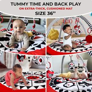 <span class=keywords><strong>Tapis</strong></span> <span class=keywords><strong>de</strong></span> gymnastique pour bébé avec 6 jouets musicaux pour jouer au <span class=keywords><strong>sol</strong></span> <span class=keywords><strong>Tapis</strong></span> épais lavable en machine pour le ventre pour 0-6 mois - Product Image 4