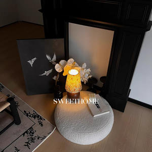 <b>Retro</b> Vintage <b>Table</b> Lamp New Chinese Style Wood Grain Wabi-Sabi High-End Hotel Bedroom Cross-Border <b>Bedside</b> Lamp 220V Ornaments - Product Image 5