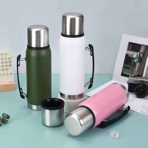 <b>Large</b> 1200ml Double Wall Stainless Steel Travel <b>Mug</b> Handle Vacuum Insulated 6-12 Hours Thermal Insulation Eco-friendly Tumbler - Product Image 3