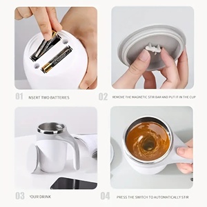 แก้วกาแฟอัตโนมัติแบบชาร์จไฟได้ พกพาสะดวก ผลิตจากสแตนเลส พร้อมระบบกวนแม่เหล็ก สำหรับใช้ในบ้าน ขายส่ง - Product Image 4