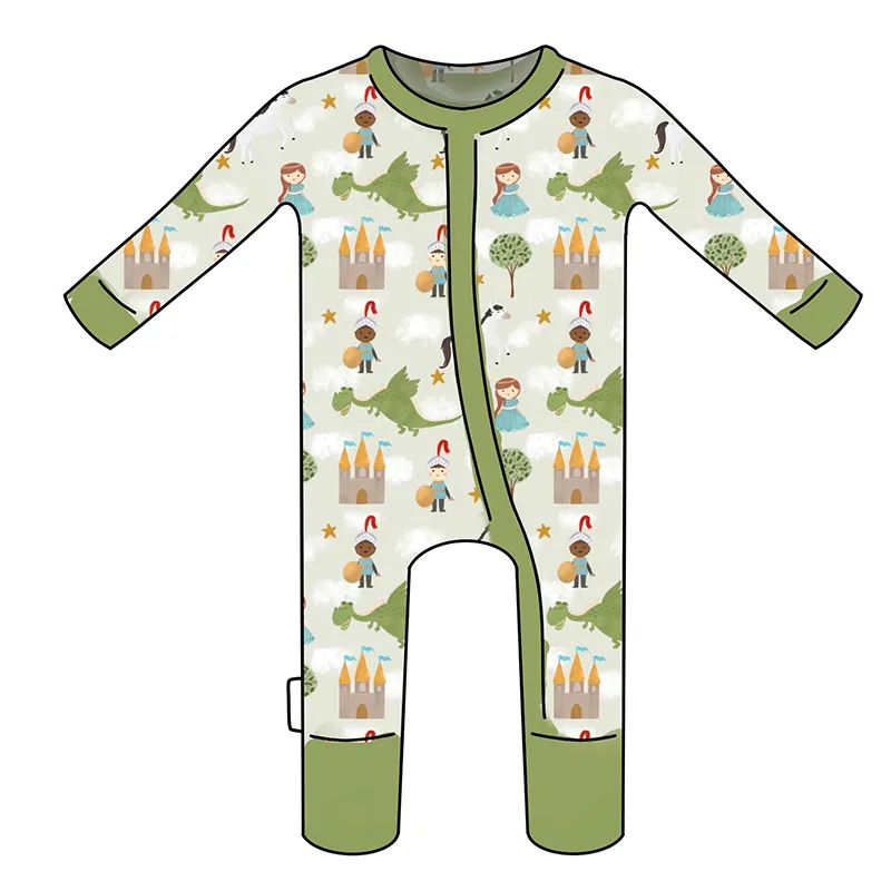 Bamboo baby romper organic infant sleepsuit baby newborn romper eco friendly onesie custom baby clothes zip up romper