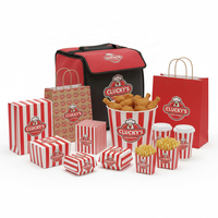 Sac isotherme pour emporter des frites, boîte en papier pour emballer des ailes de poulet, des hamburgers, des boîtes à emporter pour la restauration rapide