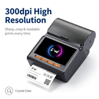 Printer Label Termal Portabel Bluetooth 300DPI untuk Ponsel, Printer Label Mini Portabel untuk Hotel & Pameran