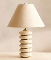 Lampe de table moderne de luxe léger en bois massif avec abat-jour en tissu, LED à intensité variable pour hôtel, salon, canapé, bureau