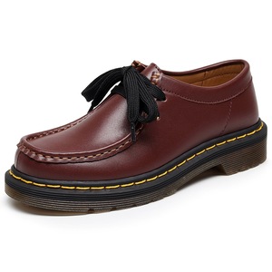 Chaussures <span class=keywords><strong>de</strong></span> <span class=keywords><strong>marche</strong></span> pour femmes tendance, basses, en cuir véritable, décontractées, rehaussantes, à bout rond, antidérapantes, grandes tailles, style universitaire - Product Image 2