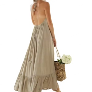 Vestido Midi Sexy sin Espalda para Mujer, Personalizado al por Mayor, OEM, de Alta Calidad, Tejido Natural, Corte Holgado, Antiestático - Product Image 2