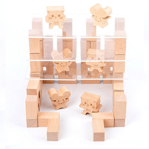 Gioco Educativo in Legno: Set di Blocchi Impilabili Gatto e Topo, Costruzioni per Allenare il Cervello dei Bambini - Product Image 4